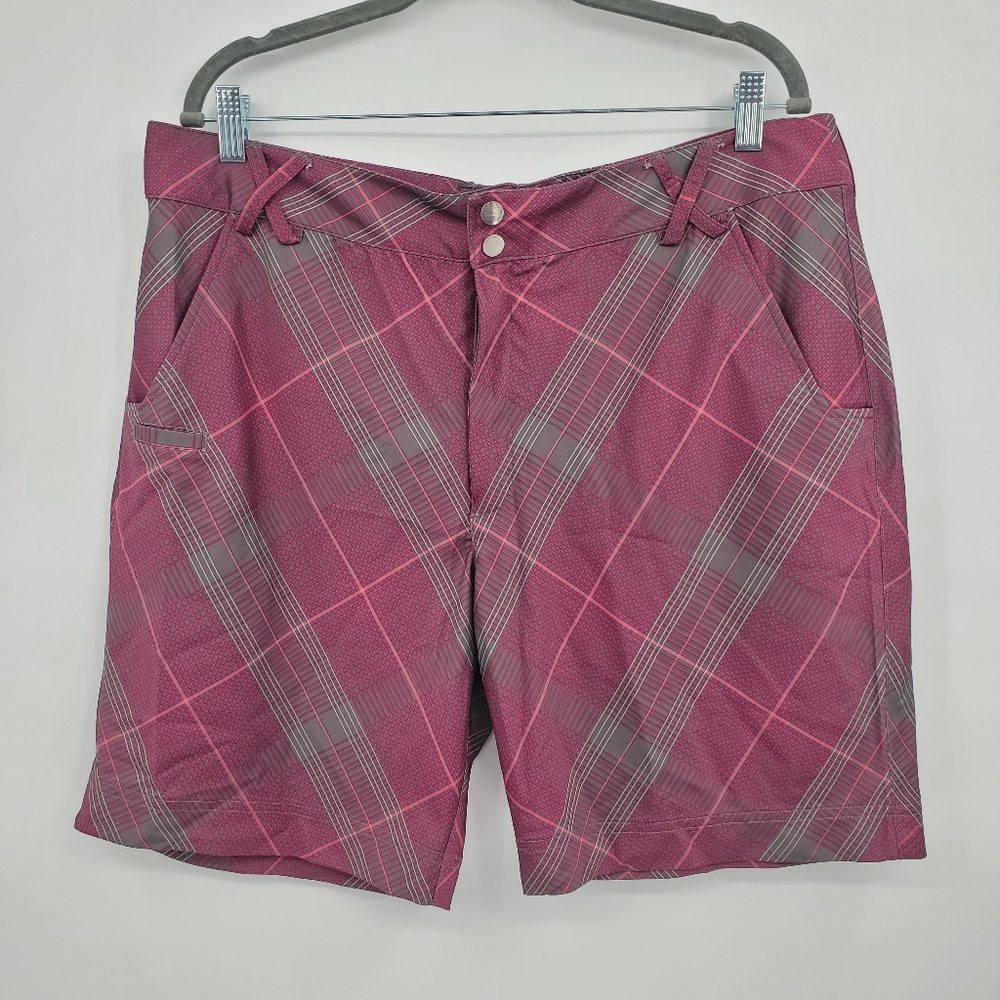 ◇◇ Page & Tuttle Womens Glen Plaid Shorts Purple Pink and Gray Size 16